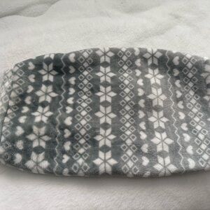 Gray and White Patterned Fleece Dog Coat (S)